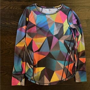 GAP Fit Active GirlsMulticolor Geometric Top